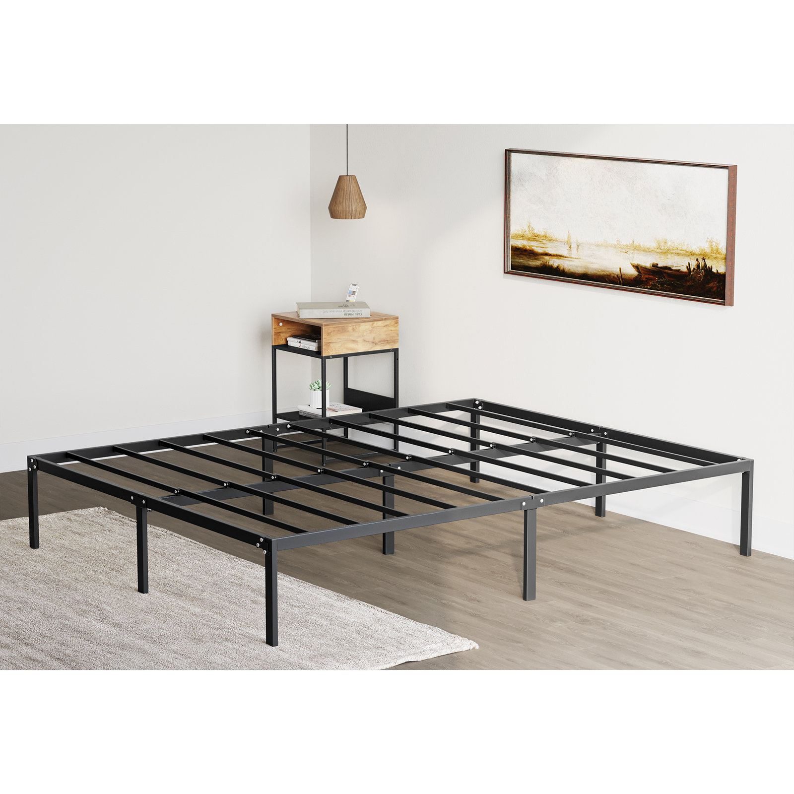 Steel Folding Bed 16 Foldable Platform Bed Mattress Foundation Noise Free Mattress Support Ebern Designs Size: Queen