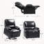 Fauteuil inclinable électrique en similicuir avec télécommande, noir