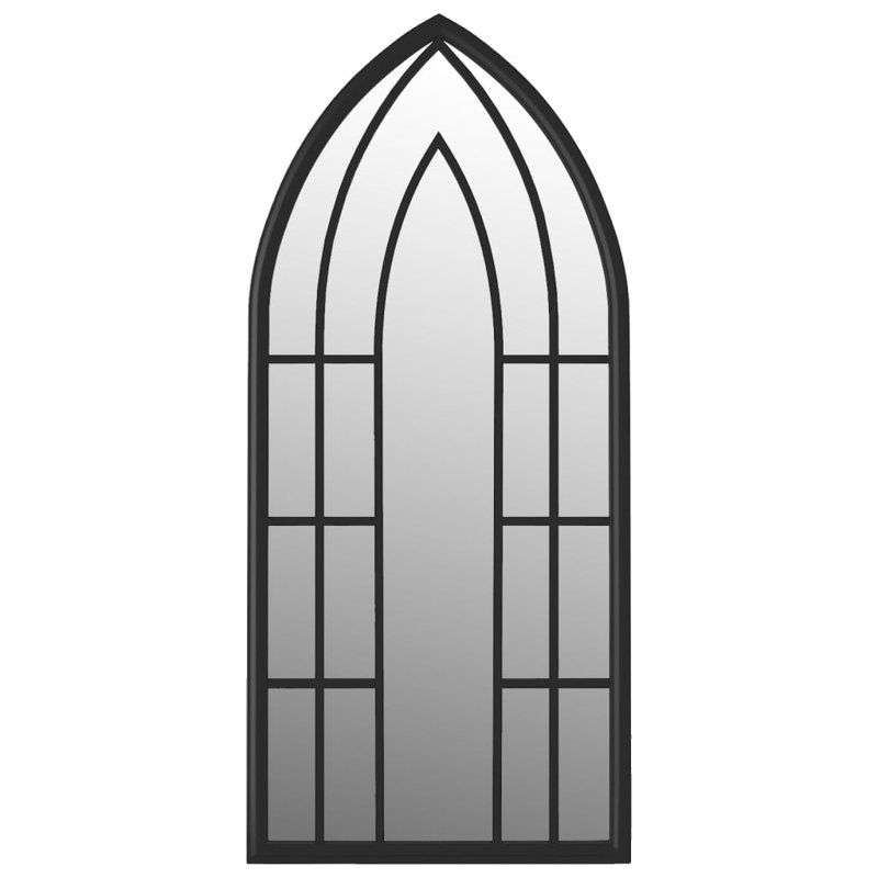 Moreno Metal Flat Wall Mirror, Black, 100cm H x 45 cm W