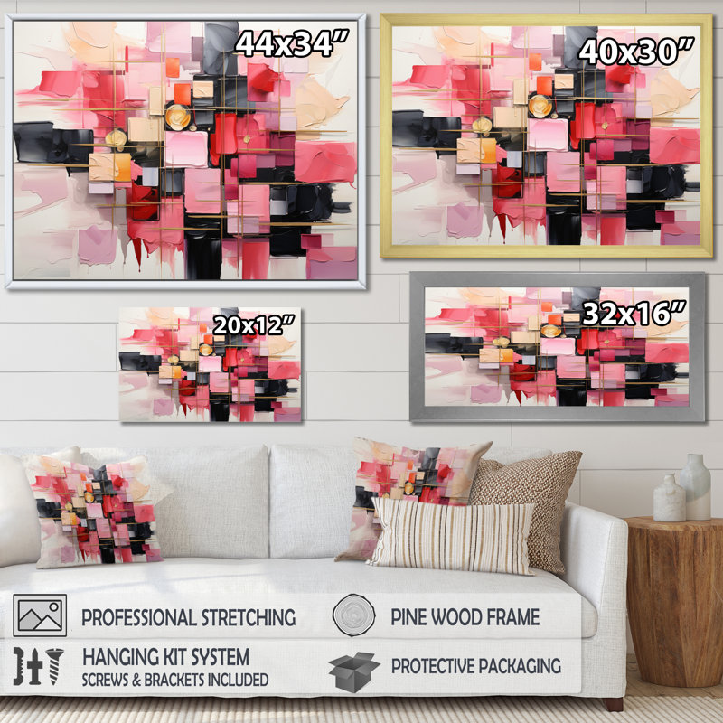 Fashion Dolce Geometric Glam - reproduction sur toile, H 12 po x l 20 po, Toile tendue