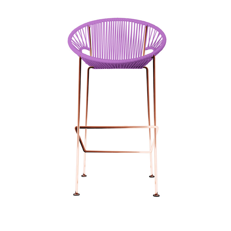 Puerto Outdoor Handmade Counter Height Stool, Copper, Orchid
