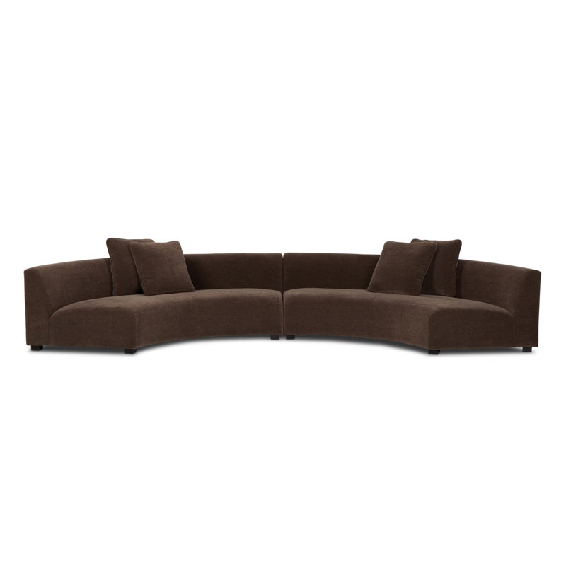 Leia Upholstered Curved Sectional, 29" H x 176.5" W x 66.5" D