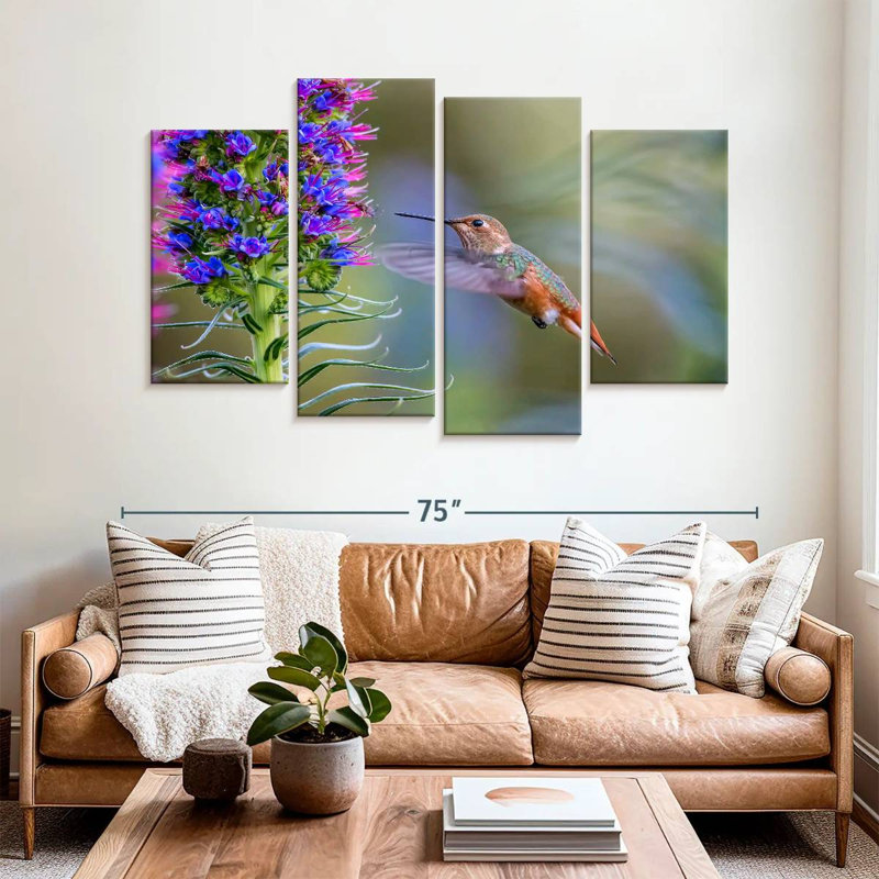Brampt Hummingbird Feasting, 42" H x 68" W