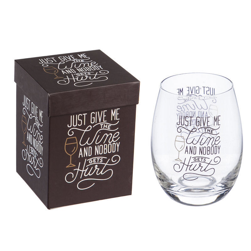 Ne me contentez-vous que de verre à vin sans pied 17 oz. veuillez me donner le vin et personne ne se détouchés