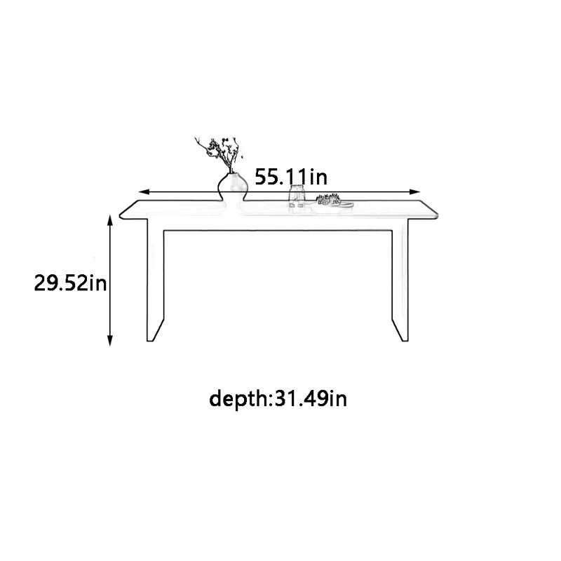 Table de salle à manger Retro, H 29,52 po x L 55,11 po x l 31,49 po