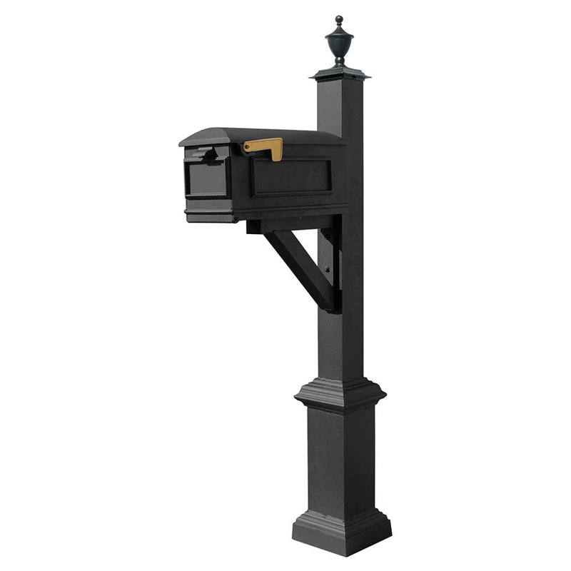 Westhaven System with Lewiston Post Mounted Mailbox, Black
