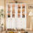  94.5" W Modular Library Bookcase with Glass Doors, Integrated LED Lighting, Brass-Colored Hardware & Genuine Leather Loop Pulls, Large Sage Green Wall Unit with Drawers and Storage Cabinets-1309100079-1309100078