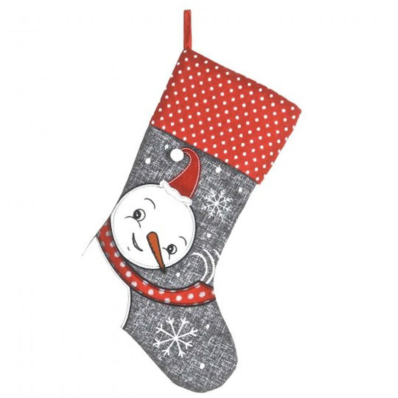 Chaussette de noël bonhomme de neige