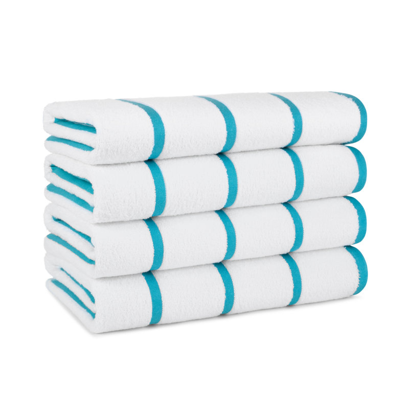 Serviettes de plage Arkwright Las Rayas 100% coton 30 x 60 (paquet de 4), Bleu