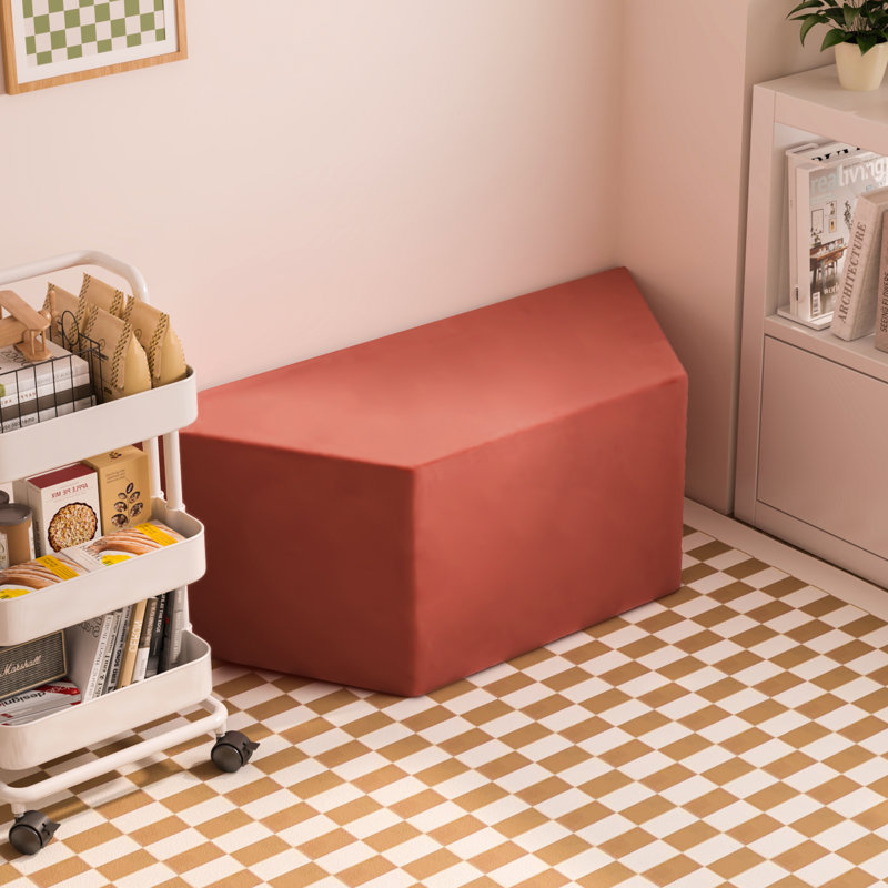 Repose-pieds géométrique en velours trapézoïdal interchangeable, Orange