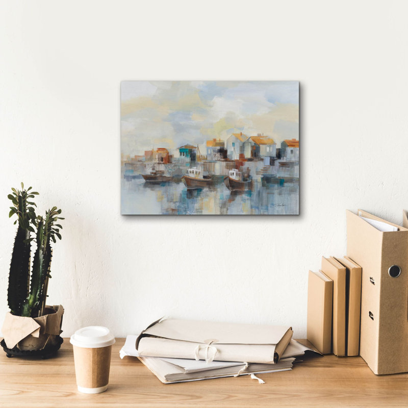 «Black Sea Harbor» par Silvia Vassileva, art mural sur toile, H 12 po x l 16 po