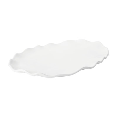 2-Piece White 16" Melamine Oval Platter