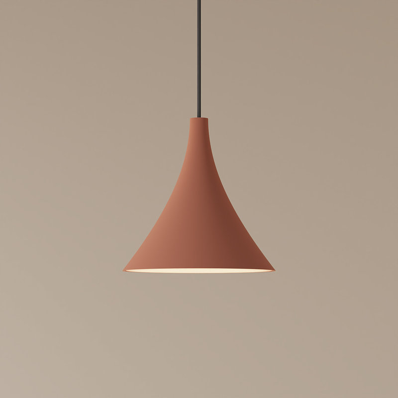 Gota Pendant Light, Black, Blossompink, 14" H x 9.84" W x 9.84" D