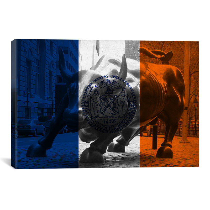 Drapeau de new york grunge wallstreet, H 18 po x l 26 po x P 1,5 po