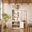 Set of Two 75.25'' Tall Pantry with Double Glass Doors, Traditional Style China Cabinet Hutch Cabinet for Hallways Living Room, Kitchen, Home, Studio or Workspace