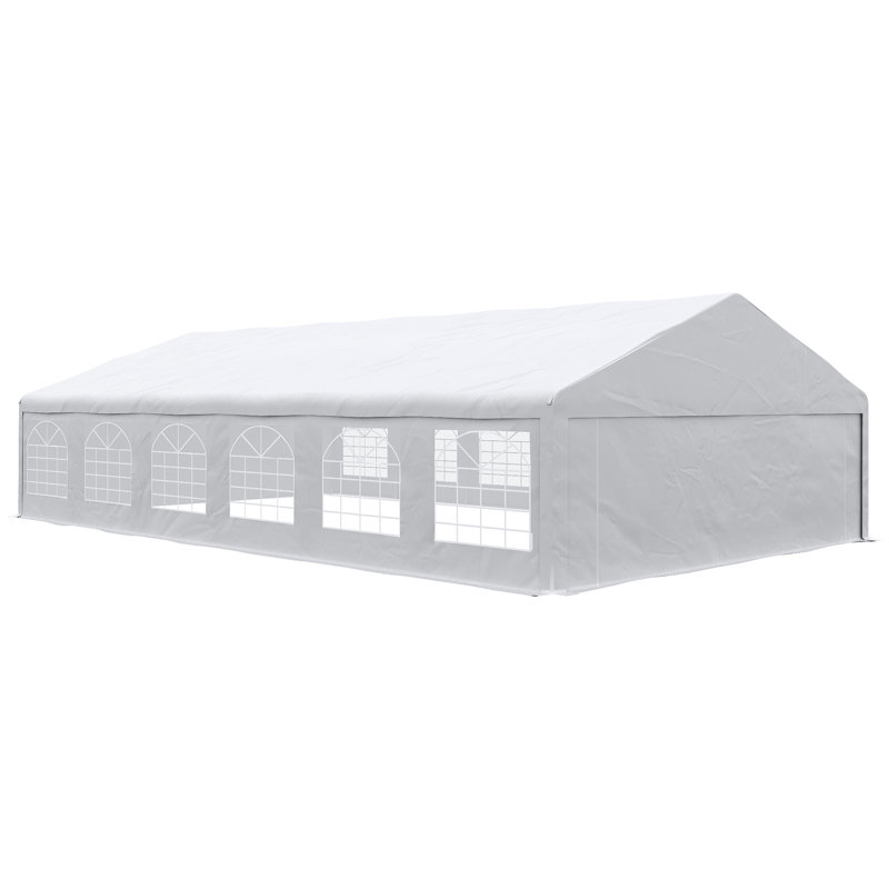 Large White Steel Frame Outdoor Party Tent with Removable Sidewalls