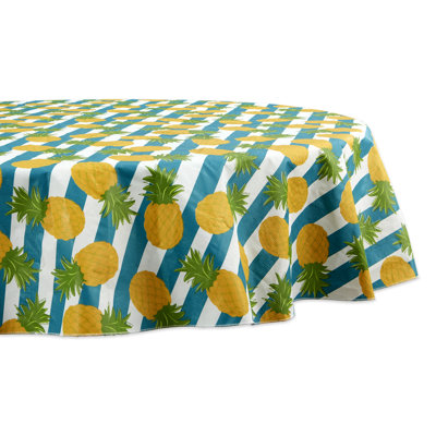 Veazey Striped Round Tablecloth