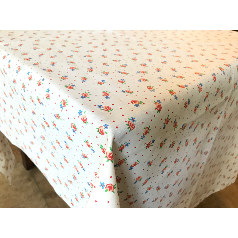 Tiny Flower Dots Print Tablecloths, 60" Rectangle, Red