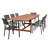 Anautica 8 - Person Eucalyptus and Teak Solid Wood Patio Dining Set Extendable and Umbrella Hole Included Rectangular Table