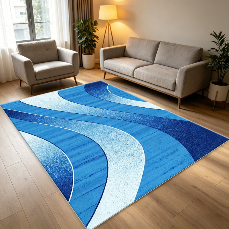 Abstract Blue Light Blue   area rugs for Living Room, Soft and Comfortable, Suitable for all seasons, easy to maintain, machine washable Indoor floor mat, Under Table Farmhouse suitable for Bedroom, Dining Room, Study,  Balcony, Home Decor Patio
