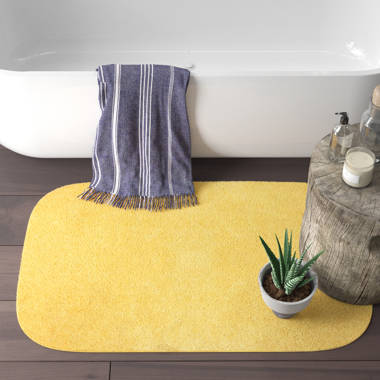 Mccluney Traditional Nylon Bath Rug with Non-Slip Backing Wade Logan Color: Rubber Ducky Yellow, Size: 24 W x 40 L