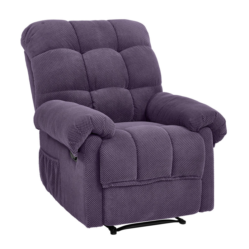 Fauteuil inclinable manuel rembourré 36 po, Violet