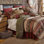 Ensemble d'édredon Sierra / brun / rouge / brun clair à imprimé aztèque Western Rustic