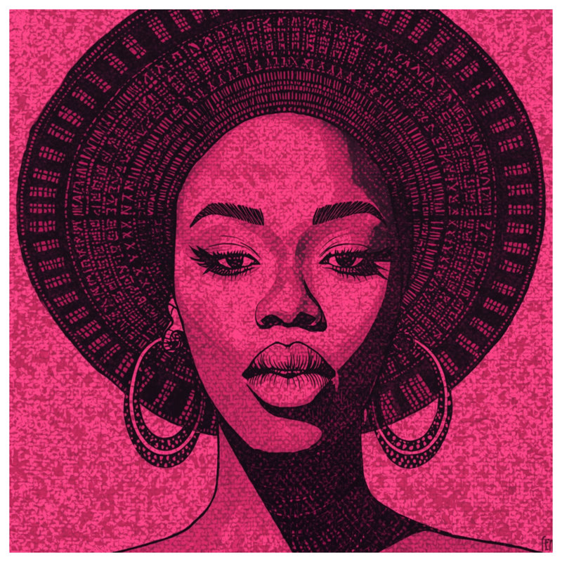Portrait rose avec housses de couette, Très grand lit
