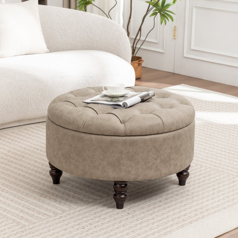 Upholstered Ottoman, Gray