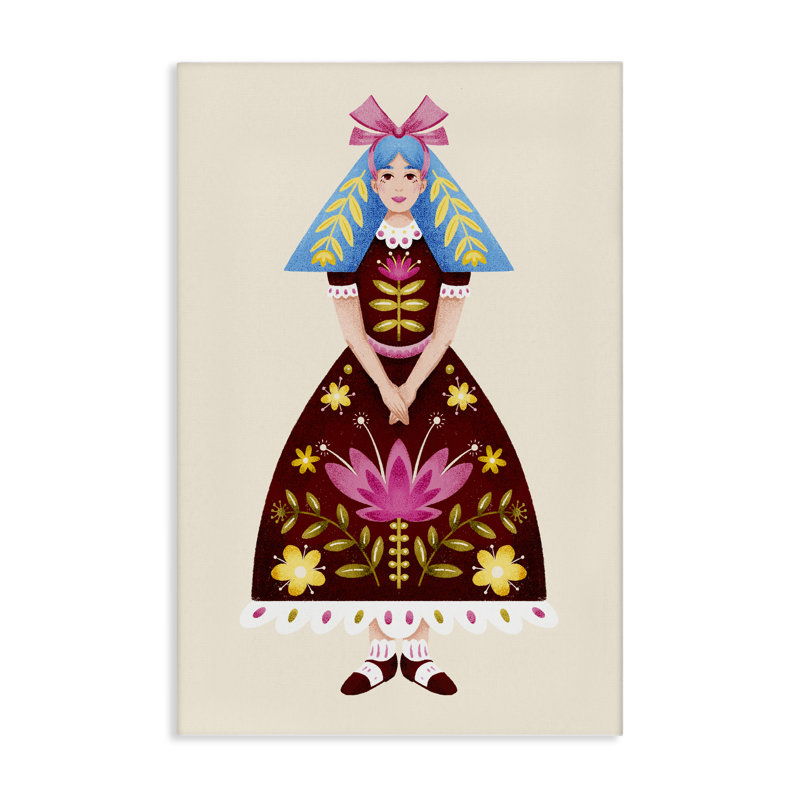 Toile aux cheveux bleus, par Hannah Moren, H 36 po x l 24 po