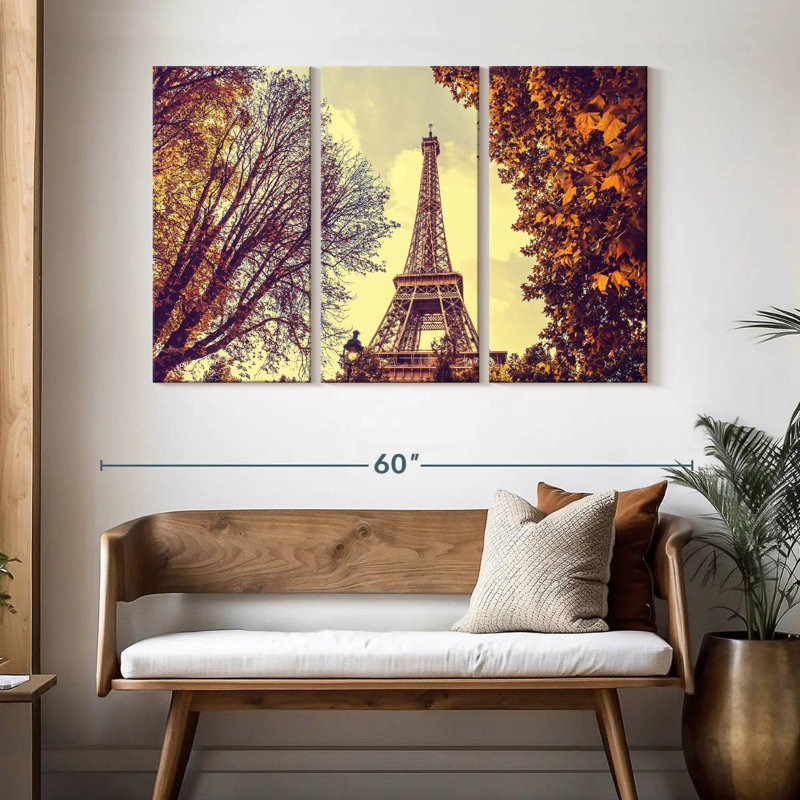 Sebbie Eiffel Tower During Autumn, 32" H x 50" W