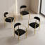 Chaises de salle à manger rembourrées avec pieds en métal (ensemble de 4)-205270312-205270313