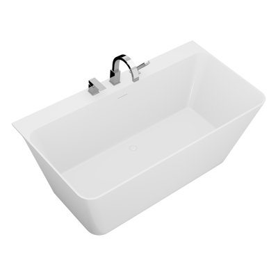59'' x 30.31'' Freestanding Soaking Acrylic Bathtub with Faucet