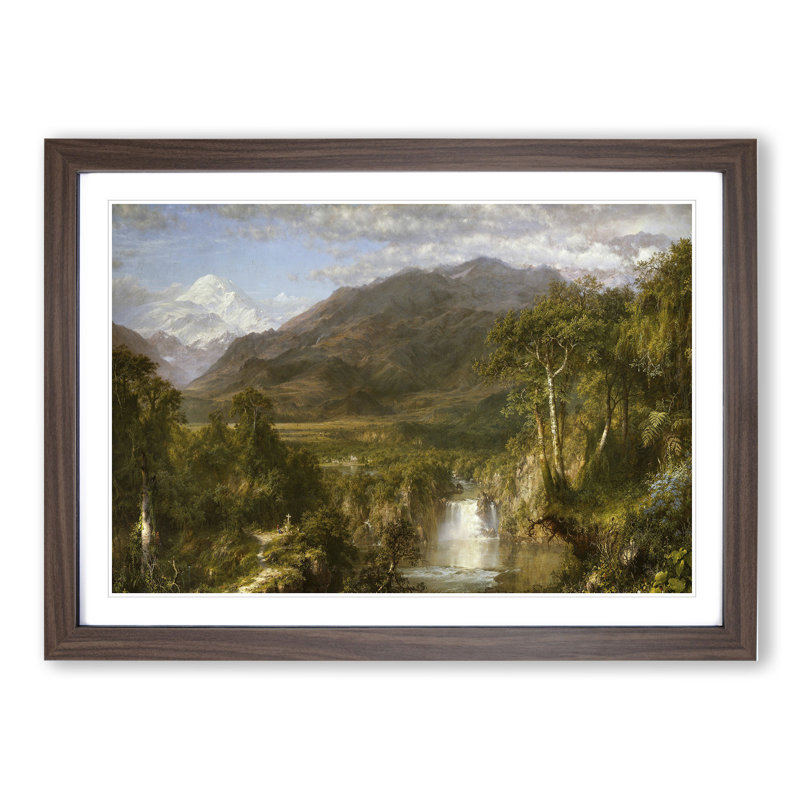 The Heart of the Andes by Frederic Edwin Church - Picture Frame Painting, Walnut, 36cm H x 48cm W x 2cm D