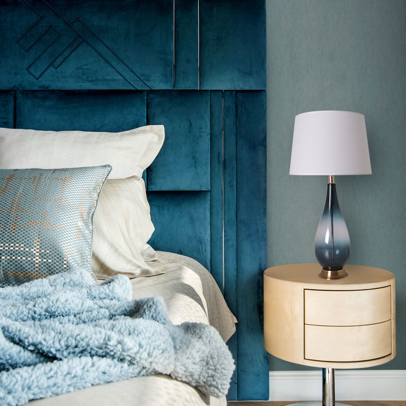 Table Lamp, Dark Green Ombre, 30" H x 15" W x 15" D
