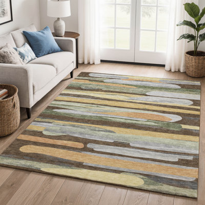 Tapis abstrait lavable à la machine Premium
