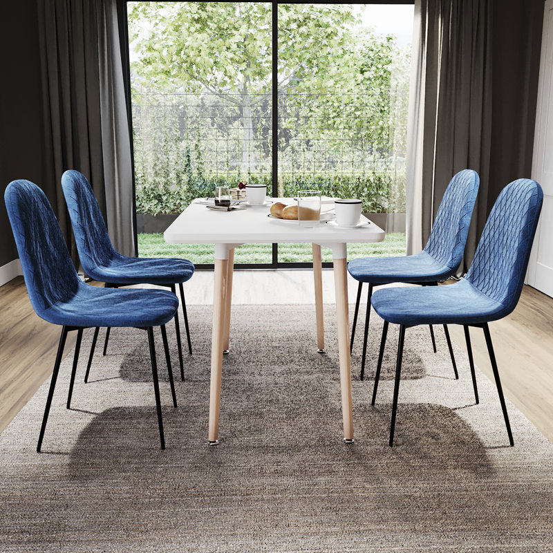 Kelci 47cm H Foam Padding Upholstered Side Chair, Blue