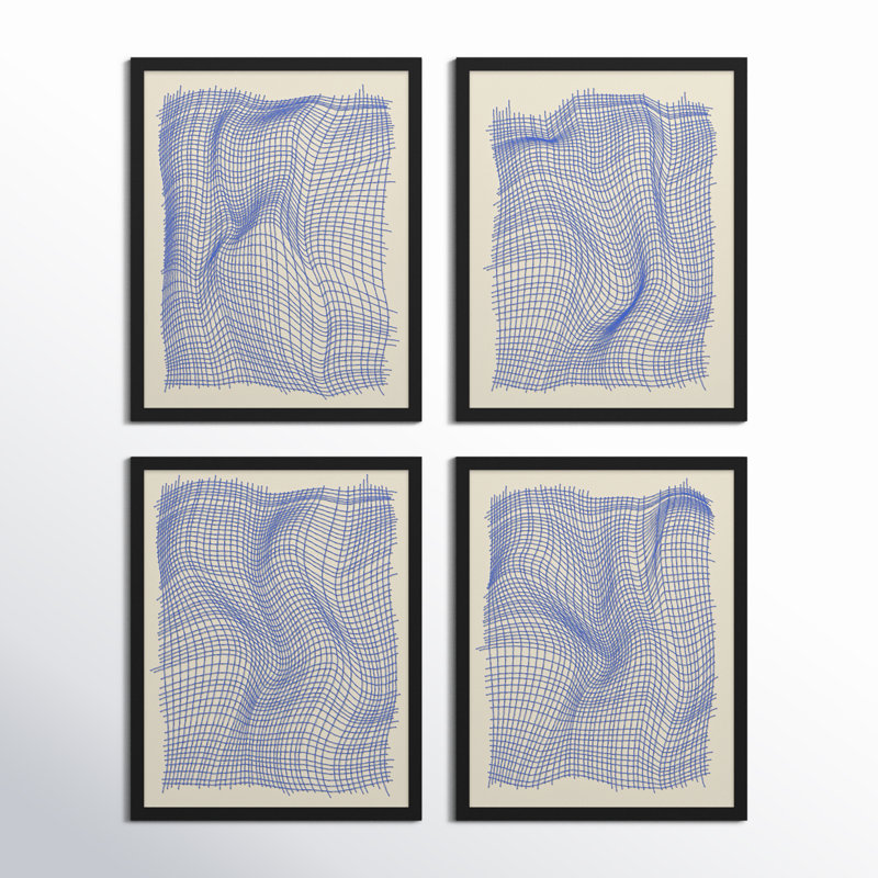 Netting by Jacques Pilon, 50" H x 160" W x 1.25" D, Black Single Structure Framed Paper