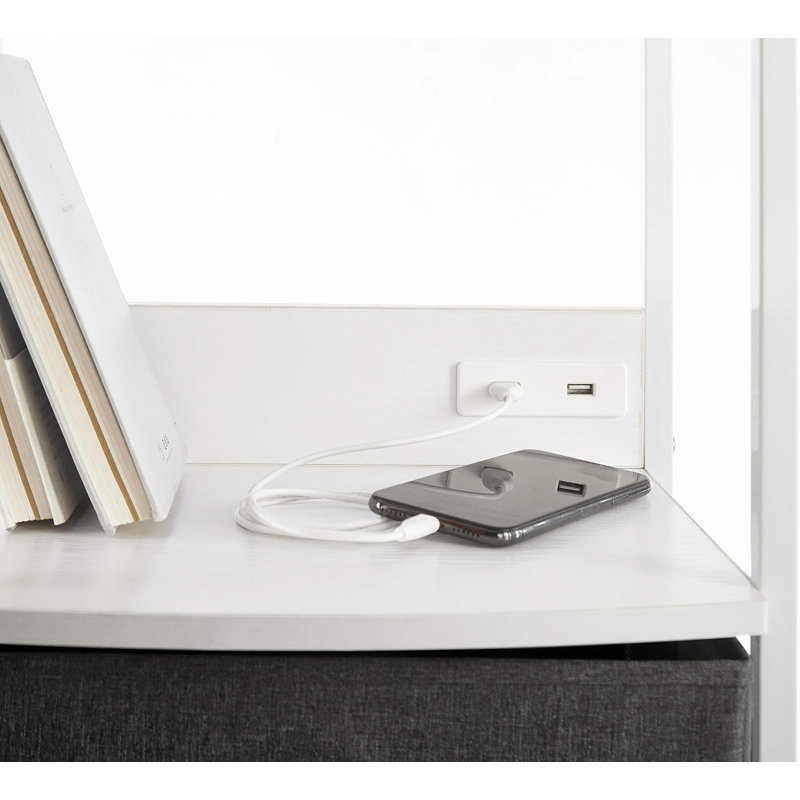 Chariot de rangement pour tablette 4 compartiments Pinkstorage, Gris anthracite