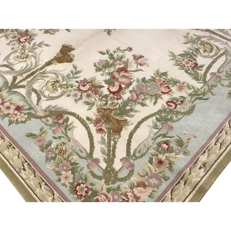 Tapis doré de haute qualité noué à la main