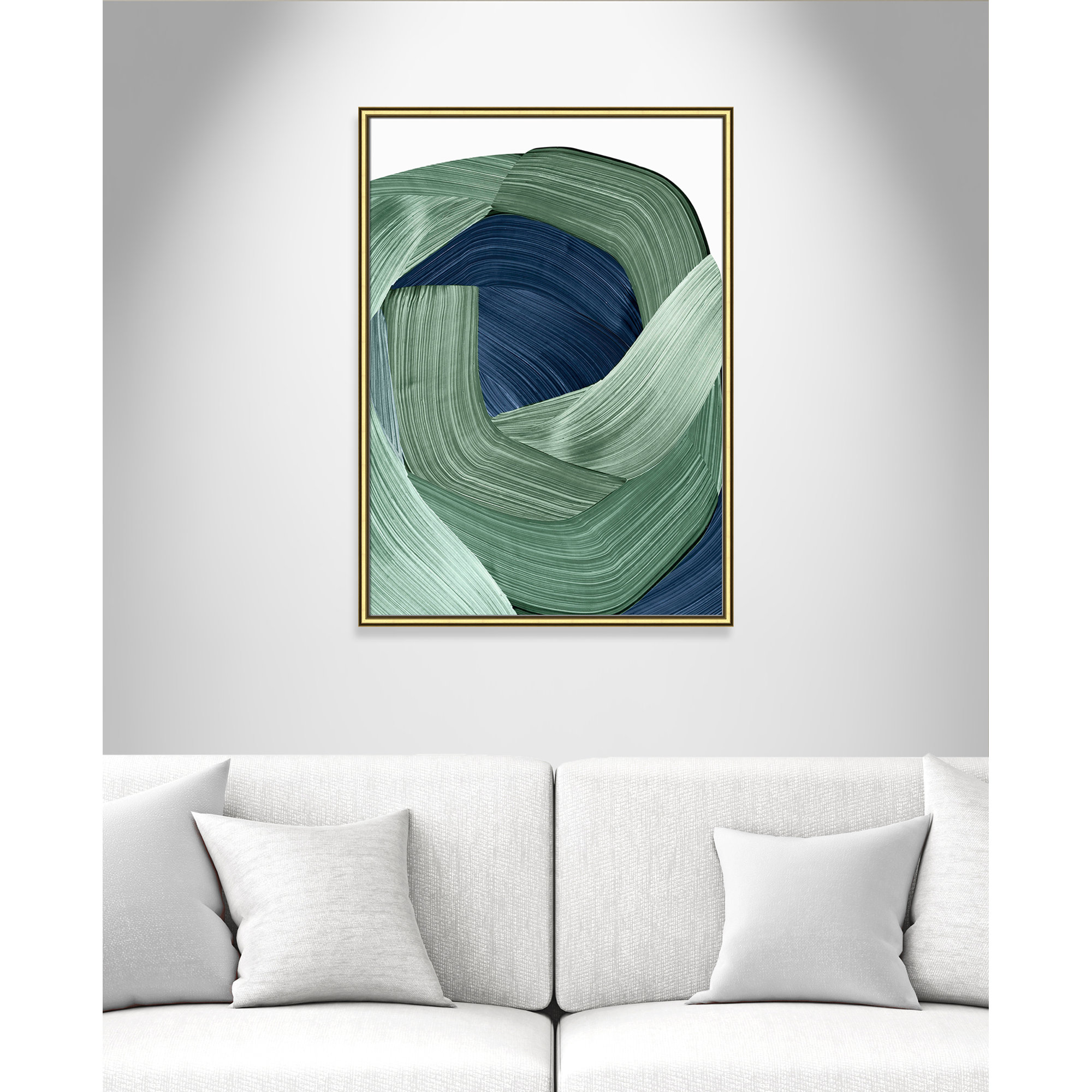 Harmonious Green II by John Constable, 36.75" H x 26.75" W x 0.88" D, Gold