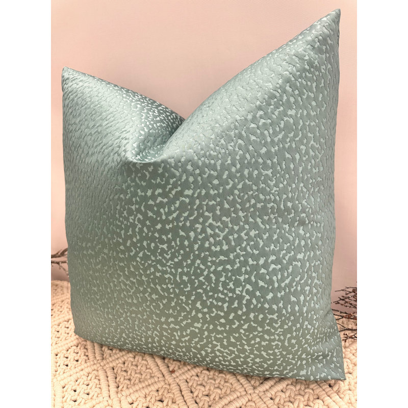 Abstract Cream Square Cushion Cover, Teal