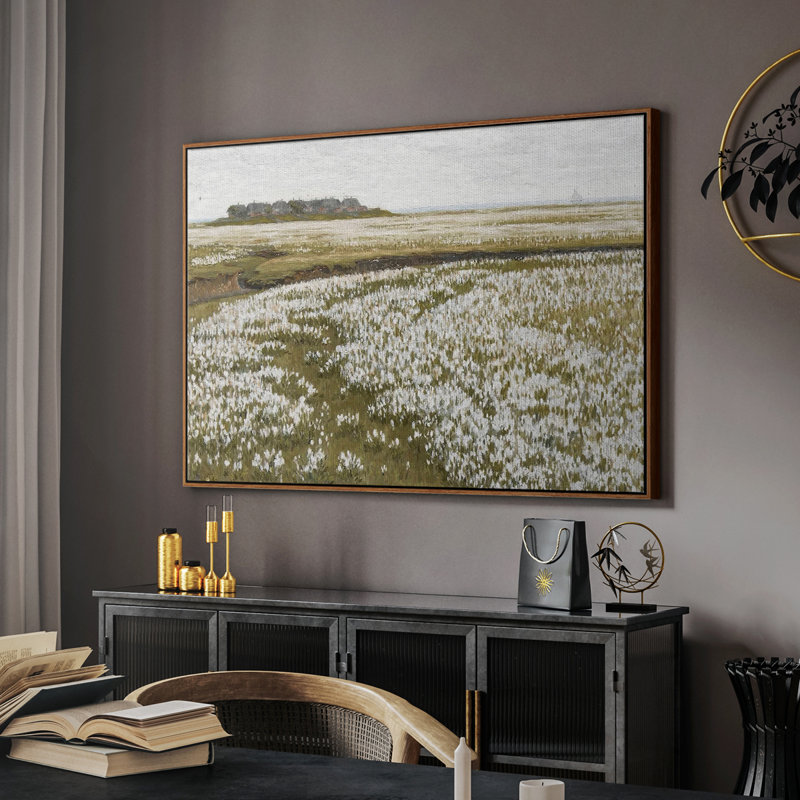 "Vintage Landscape - DCLXII" sur toile, Cadre flottant noyer, H 27 po x l 41 po x P 2 po