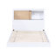Lit simple avec tête de lit en bois naturel - Ports inclus
