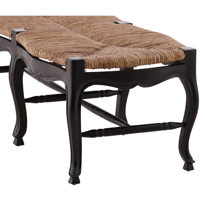 French Country Wood Bench, Black