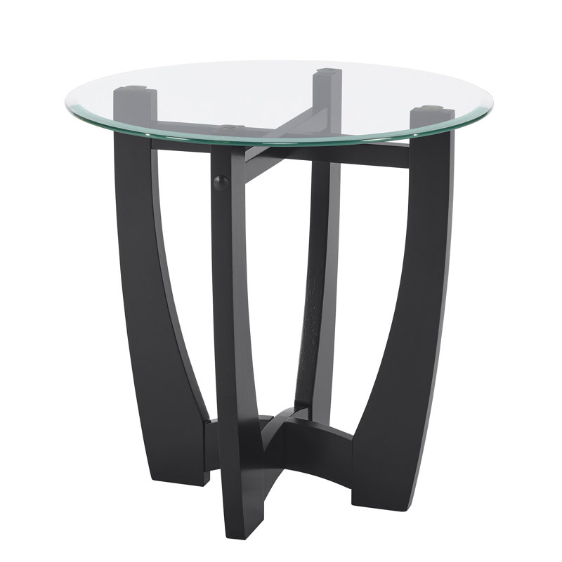 23.5 Inch Round Glass Coffee Table (Only Including Table)