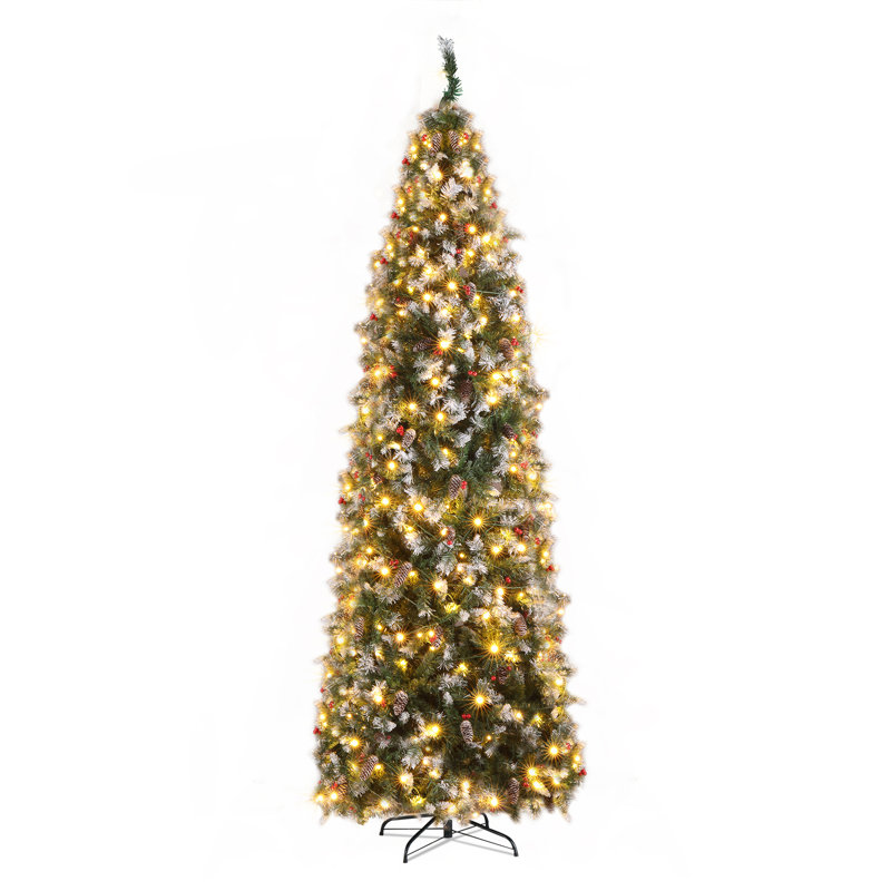 9' Lighted Pine Christmas Tree