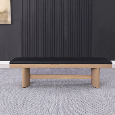Genuine Leather Upholstered Flip Top and Storage Bench