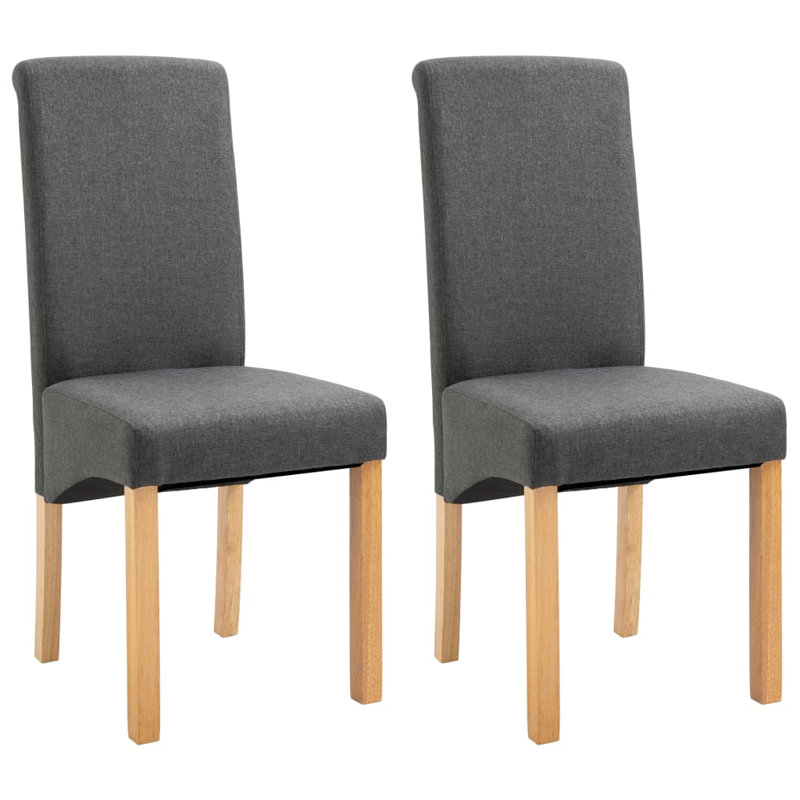 Dining Chairs Accent Upholstered Side Chair with Wood Frame Fabric, Gray, 2