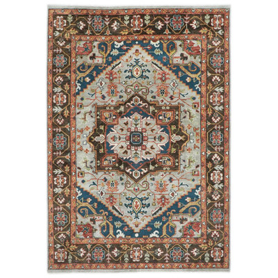 Tapis Oarihak gris en laine noué à la main 9 pi 9 po x 13 pi 11 po